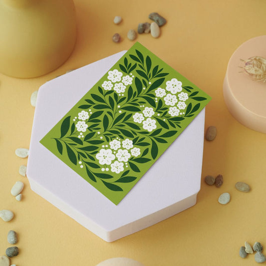 Green Floral Minimalist Botanical Greeting Card