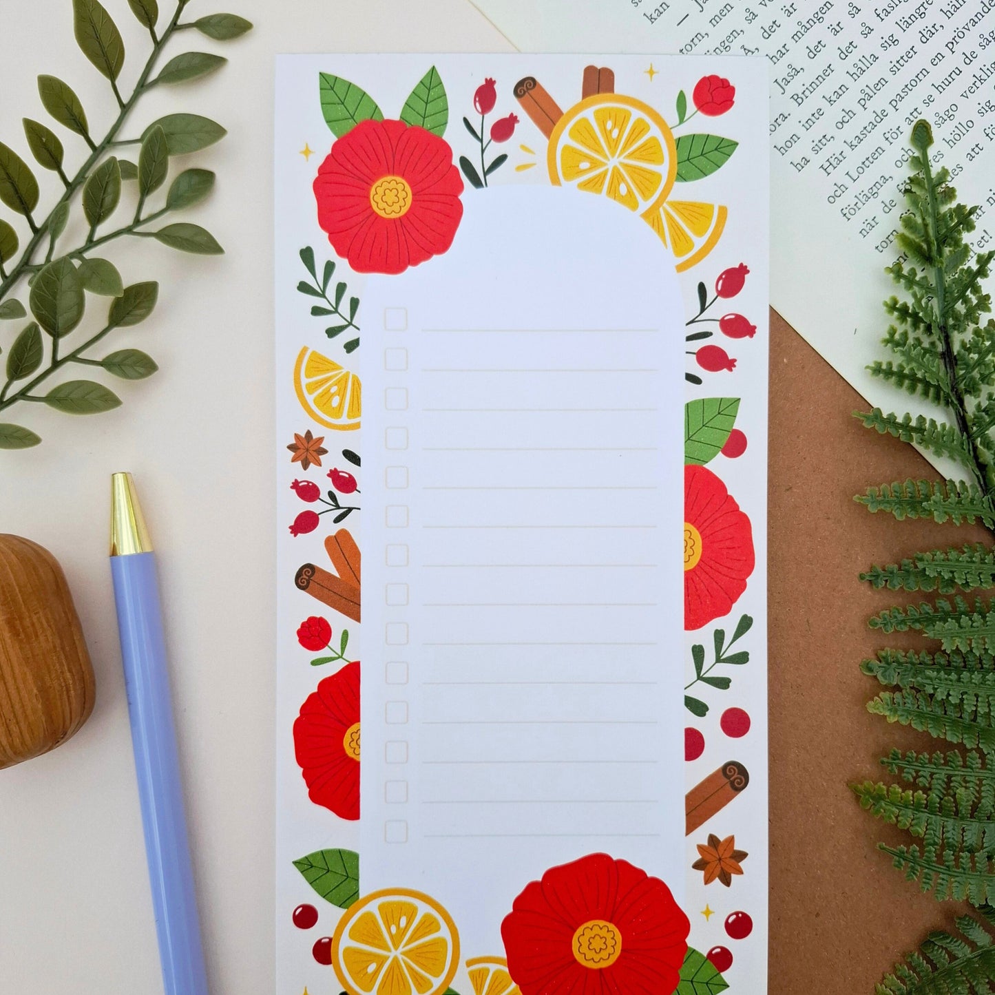 Flowers and oranges Notepad