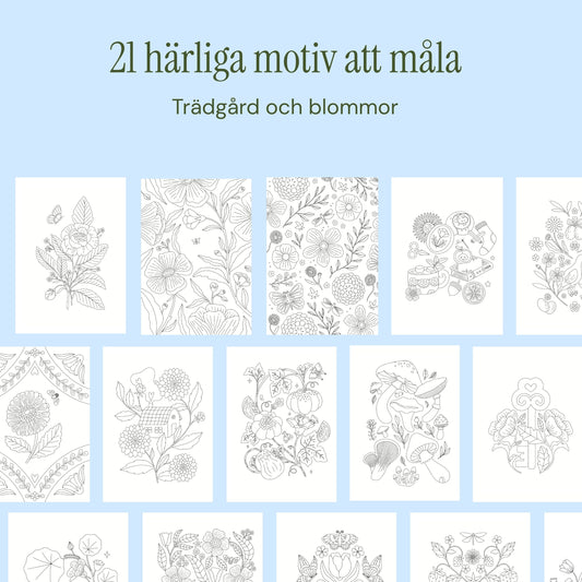 Målarbok - trädgården