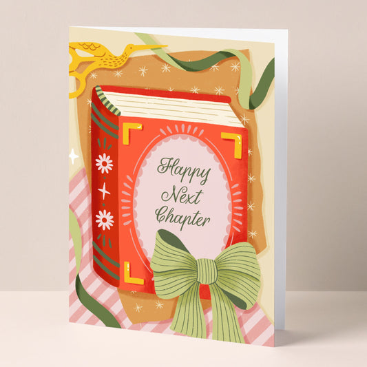 Bookish greetings card - Happy Next Chapter