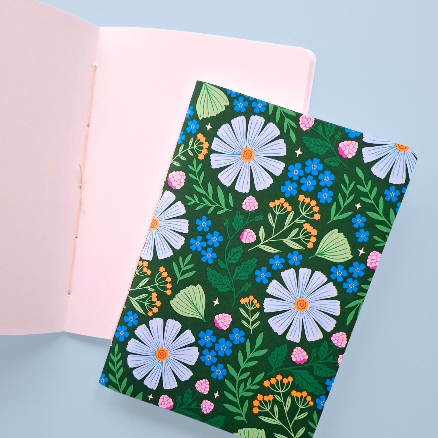 A5 floral hand bound notebook