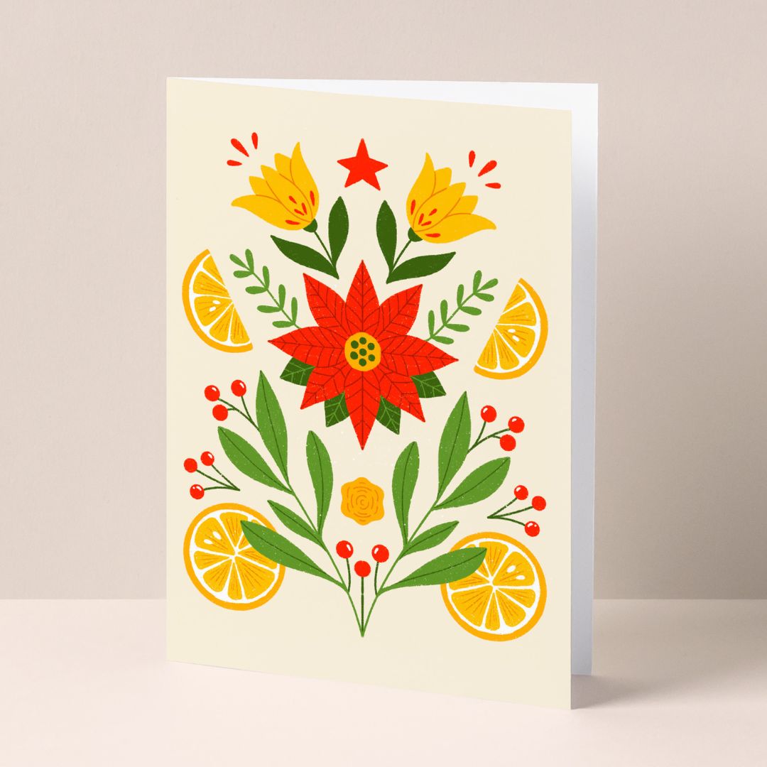 Warm winter Christmas card