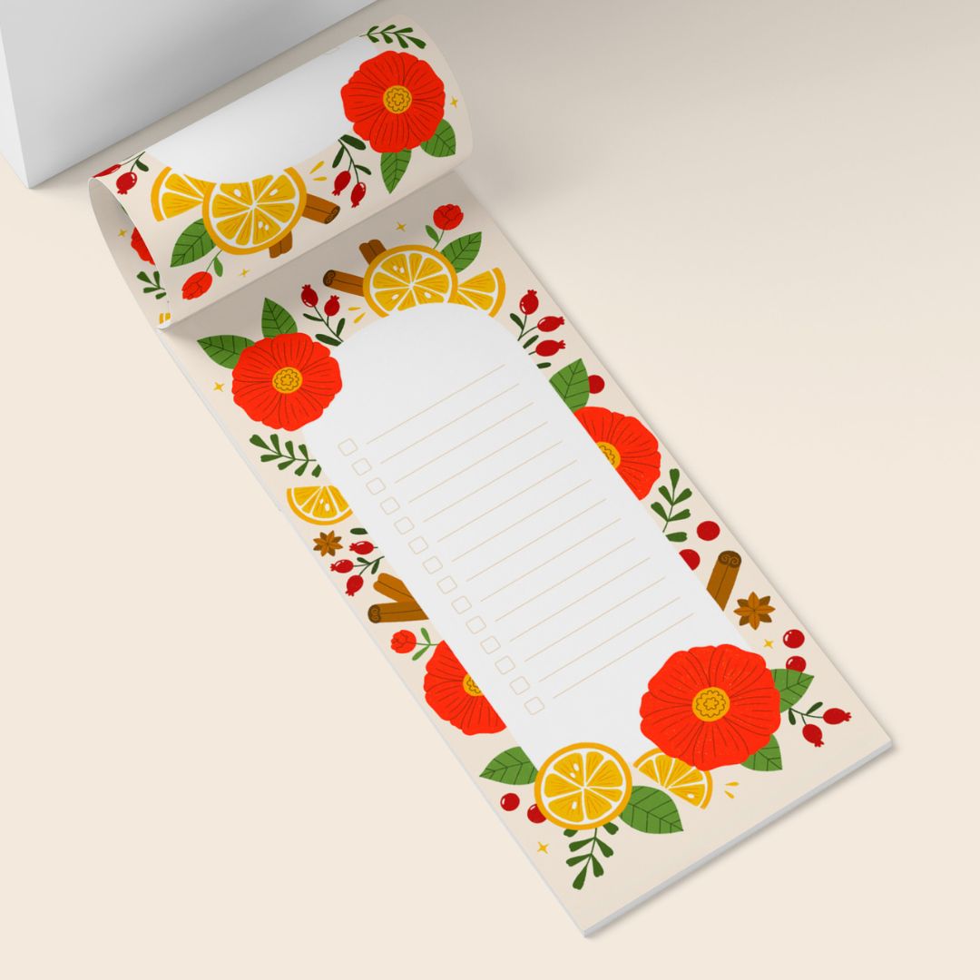 Flowers and oranges Notepad