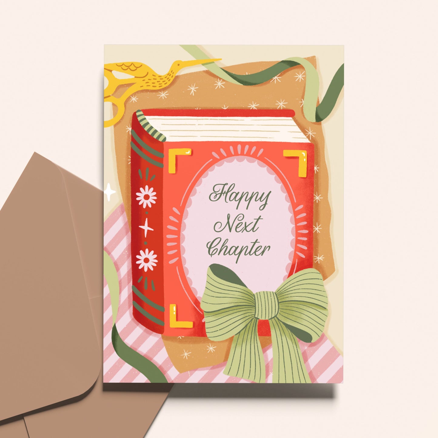 Bookish greetings card - Happy Next Chapter