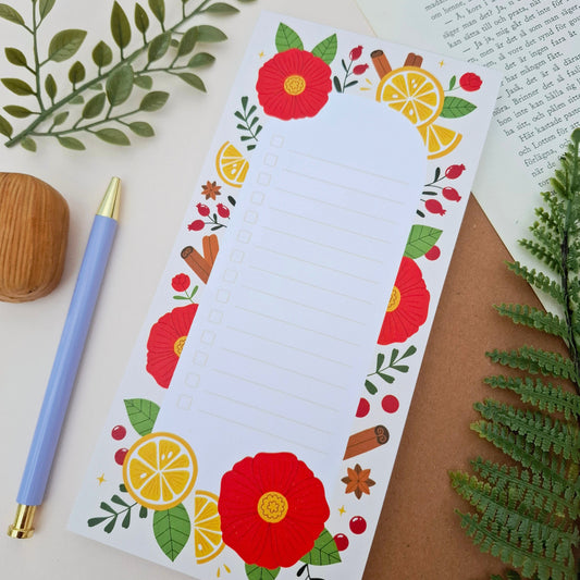 Flowers and oranges Notepad