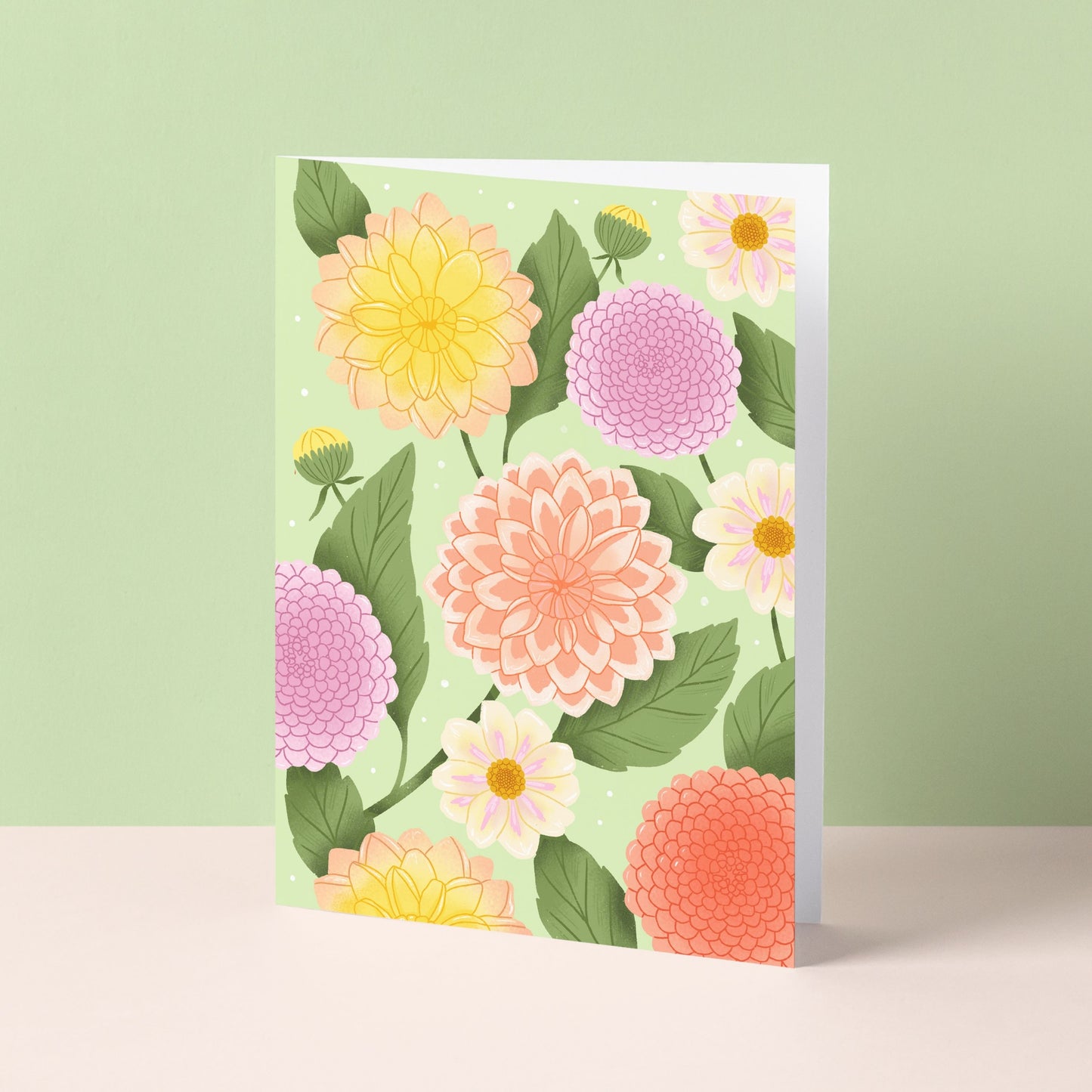 Dahlia illustrerat gratulationskort