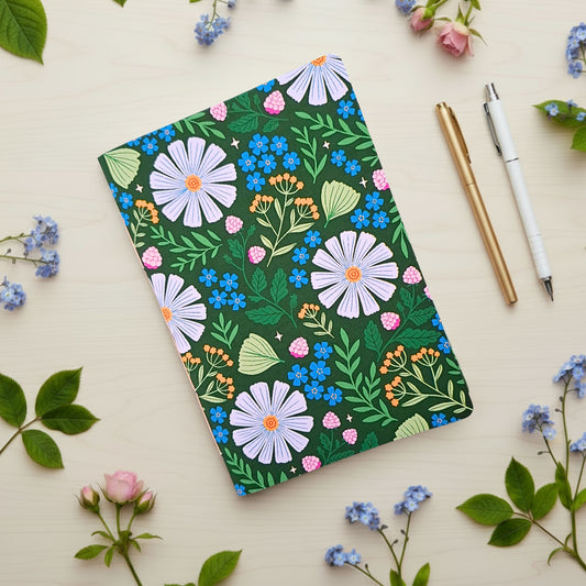 A5 floral hand bound notebook