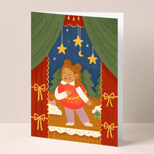 Christmas celebration greetings card - illustrated novelty card