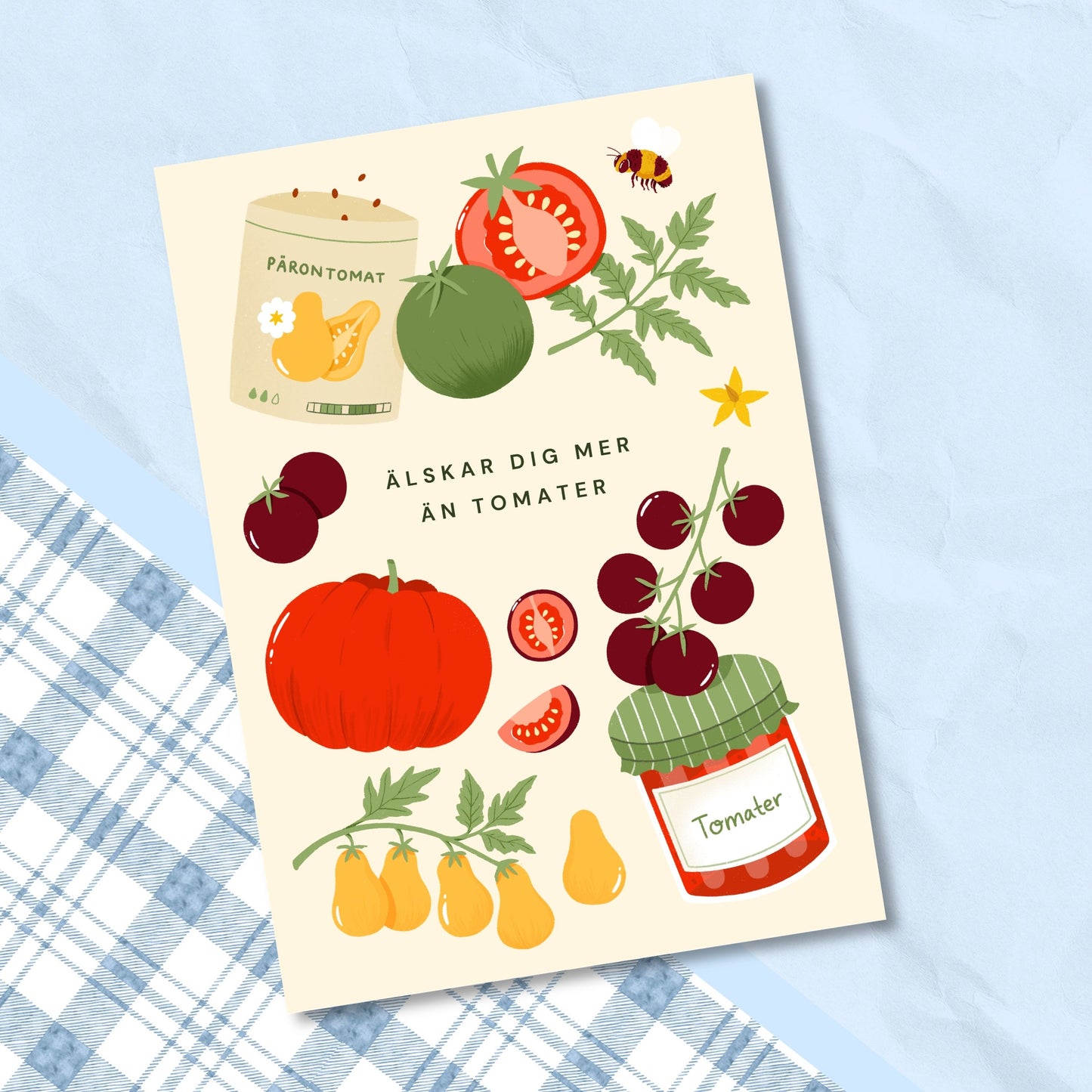 Älskar dig mer än tomater - gratulationskort