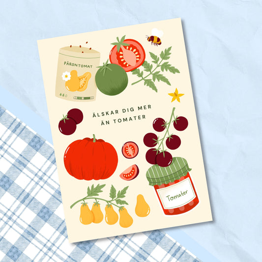 Älskar dig mer än tomater - gratulationskort