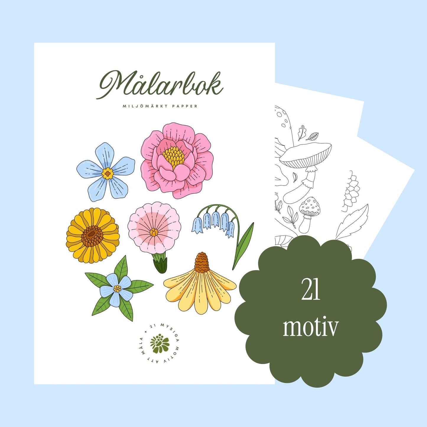 Målarbok - trädgården