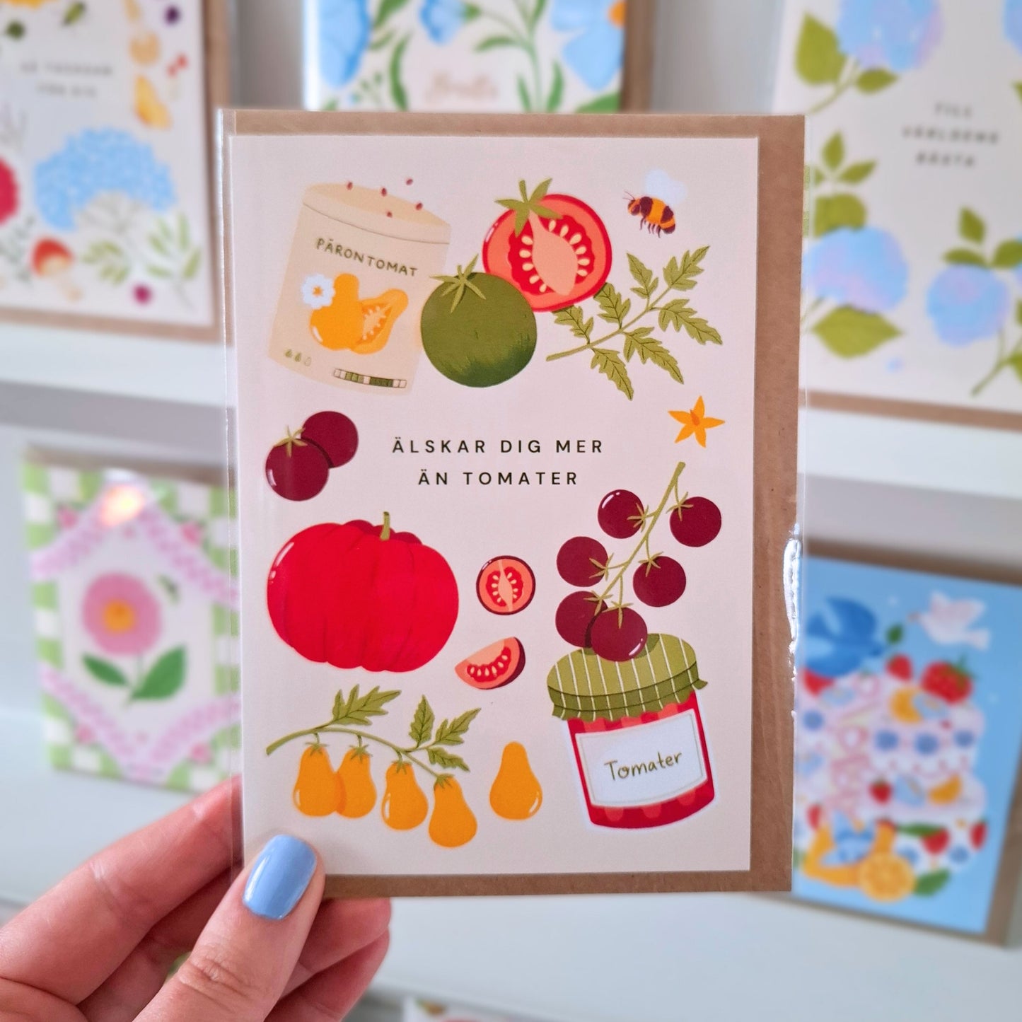 Älskar dig mer än tomater - gratulationskort