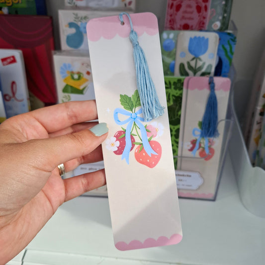 Sweet Strawberries Bookmark with tassel