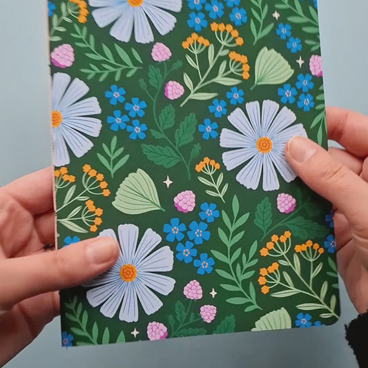 A5 floral hand bound notebook